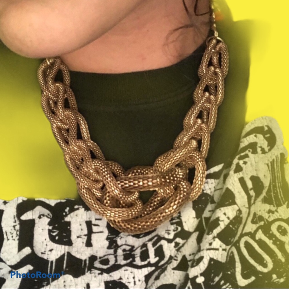 🔥Chunky Gold Chain Braided Necklace